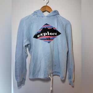 Blue 84 Light Blue Explore Graphic Hoodie